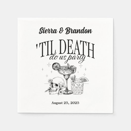 Bis zum Tod tun uns Party Personalisiert Hochzeit Serviette (Vorderseite)