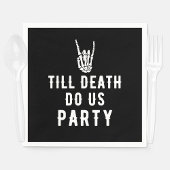 Bis zum Tod tun uns Party Schwarzes Skelett Party Serviette