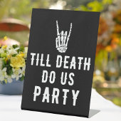 Bis zum Tod tun uns Party Schwarzes Skelett Party  Sockelschild