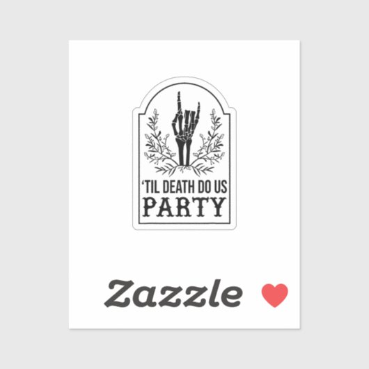 Bis zum Tod tun uns Party Skelett Hand Gothic Bach Aufkleber (Blatt)