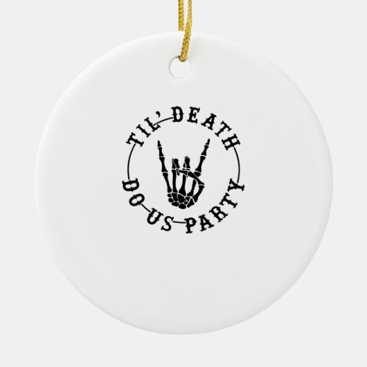 Bis zum Tod tun uns Party Skelett Hand Gothic Bach Keramik Ornament (Vorne)