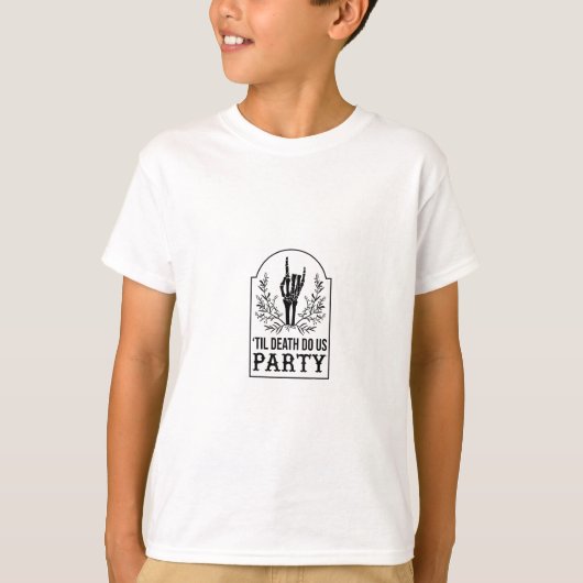 Bis zum Tod tun uns Party Skelett Hand Gothic Bach T-Shirt (Vorderseite)