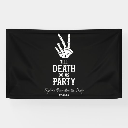 Bis zum Tod tun uns Party Skelett Junggeselinnen-A Banner (Horizontal)