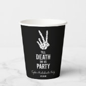 Bis zum Tod tun uns Party Skelett Junggeselinnen-A Pappbecher (Rückseite)