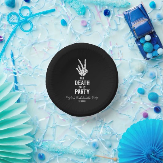 Bis zum Tod tun uns Party Skelett Junggeselinnen-A Pappteller (Party)