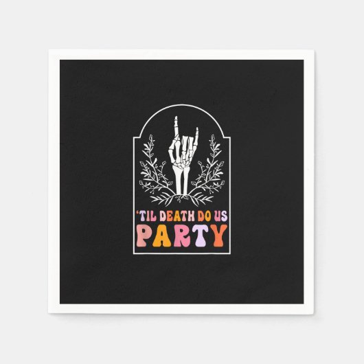 Bis zum Tod tun uns Party Skelett Retro Groovy Bac Serviette (Vorderseite)
