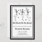 Bis zum Tod tun uns Party Skeletton Bachelorette Einladung (Vorderseite)