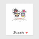 Bis zum Tod tun uns Schädel Hochzeit Braut und Gro Aufkleber (Blatt)