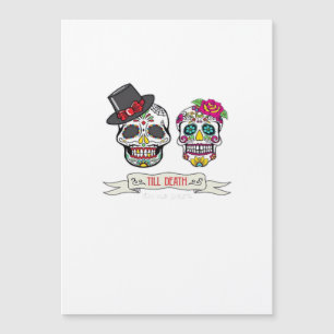 Bis zum Tod tun uns Schädel Hochzeit Braut und Gro Magnetkarte