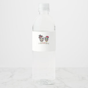 Bis zum Tod tun uns Schädel Hochzeit Braut und Gro Wasserflaschenetikett
