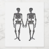 Bis zum Tod tun uns Teil 2 Skelette Classic Weinetikett (Einzelnes Label)