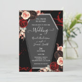 Bis zum Tod tun uns Teil Coffin florale gotische H Einladung (Stehend Vorderseite)