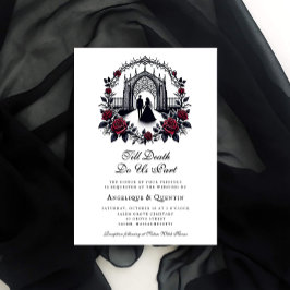 Bis zum Tod tun uns Teil Elegant Goth Wedding Einladung