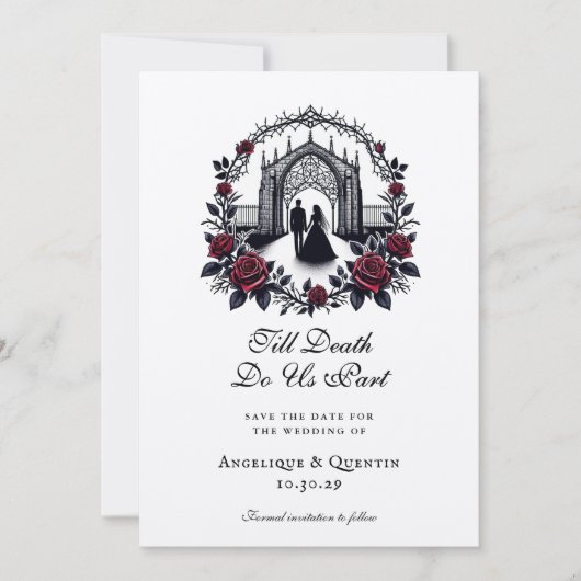 Bis zum Tod tun uns Teil Elegant Save the Date geh Einladung (Vorderseite)