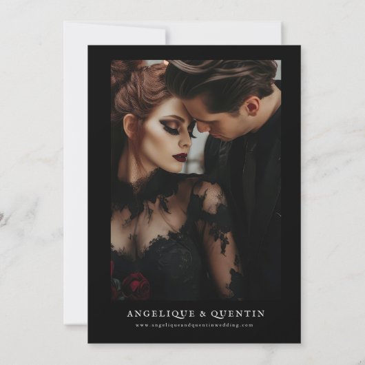 Bis zum Tod tun uns Teil Elegant Save the Date geh Einladung (Rückseite)