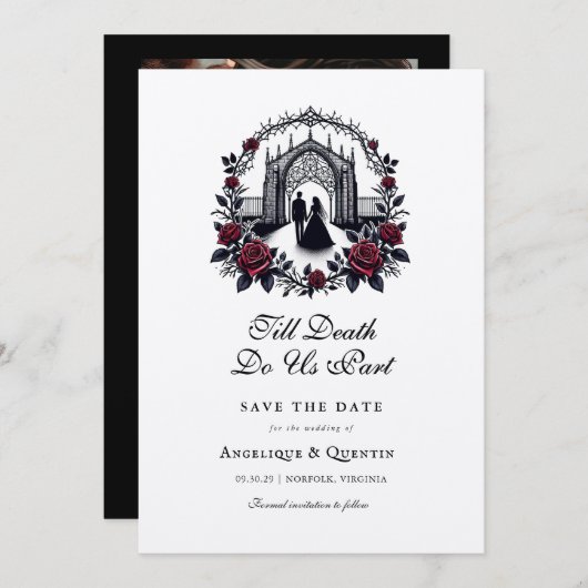 Bis zum Tod tun uns Teil Elegant Save the Date geh Einladung (Vorne/Hinten)