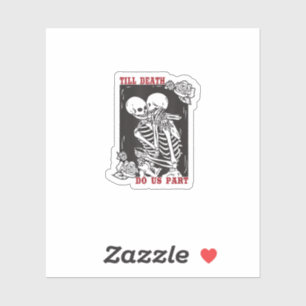 Bis zum Tod tun uns Teil Hochzeit Skelett Couple V Aufkleber
