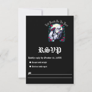 Bis zum Tod tun uns Teil Mondlicht Skelett Hochzei RSVP Karte