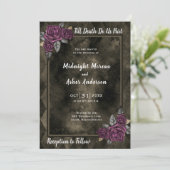 Bis zum Tod tun uns Teil Sepia Hochzeit Einladung (Stehend Vorderseite)