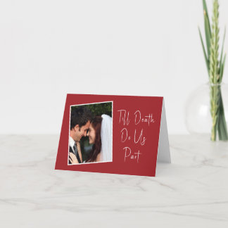 Bis zum Tod tun uns Teil Skelett Red Foto Vielen D Dankeskarte