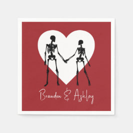 Bis zum Tod tun uns Teil Skelett Red Napkins Serviette