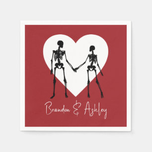 Bis zum Tod tun uns Teil Skelett Red Napkins Serviette