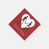 Bis zum Tod tun uns Teil Skelett Red Napkins Serviette (Ecke)