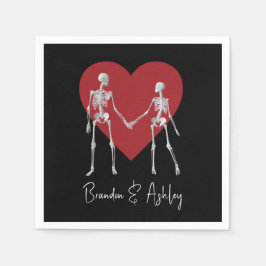 Bis zum Tod tun uns Teil Skelett schwarz Serviette