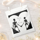 Bis zum Tod tun uns Teil Skelett Weiße Gunsttasche Geschenktütchen (Ausgeschnitten)