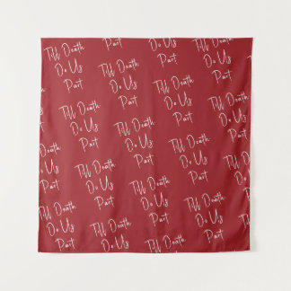 Bis zum Tod tun uns Teil Skelettschrift Hochzeit R Wandteppich