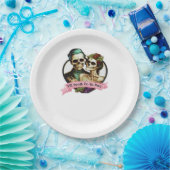 Bis zum Tod tun uns Teil Valentine Skelett Classic Pappteller (Party)
