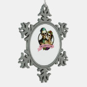 Bis zum Tod tun uns Teil Valentine Skelett Classic Schneeflocken Zinn-Ornament (Links)