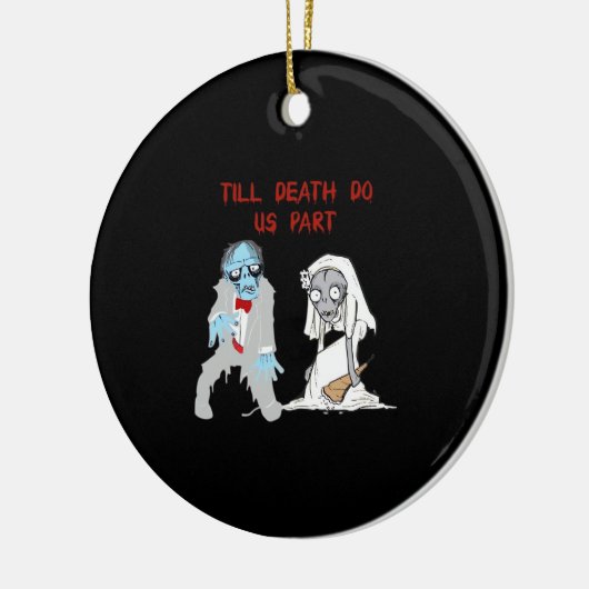 Bis zum Tod tun uns Teil Zombie Wedween Cou Keramik Ornament (Links)