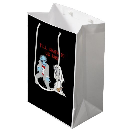 Bis zum Tod tun uns Teil Zombie Wedween Cou Mittlere Geschenktüte (Vorderseite Schrägansicht)