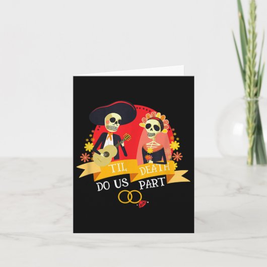 Bis zum Tod tun uns Teil Zuckerkulle Brautbride Gr Karte (Vorderseite)