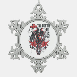 Bis zum Tod tun wir als Classic Schneeflocken Zinn-Ornament