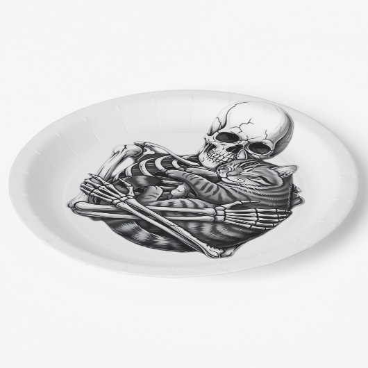 Bis zum Tod tun wir klassisch und teuer Pappteller (Schrägansicht)