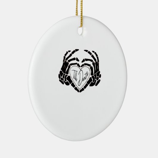 Bis zum Tod tun wir lustiges Design - Gastfreundli Keramik Ornament (Rechts)