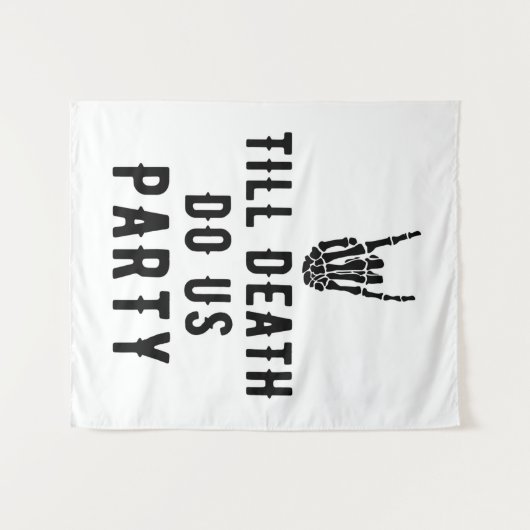 Bis zum Tod tun wir Party Brautparty Hintergrund Wandteppich (Vorderseite (Horizontal))