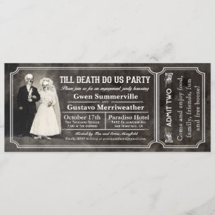 Bis zum Tod tun wir Party-Engagement-Party-Tickets Einladung