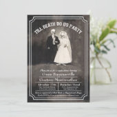 Bis zum Tod tun wir Party Paare Dusche Einladungen (Stehend Vorderseite)