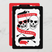 Bis zum Tod tun wir Party - Schwarze und Rote Hoch Einladung (Vorne/Hinten)