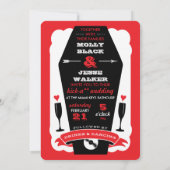 Bis zum Tod tun wir Party - Schwarze und Rote Hoch Einladung (Rückseite)