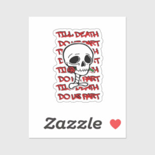 Bis zum Tod tun wir Teil Classic - Basic Halloween Aufkleber