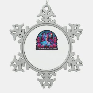 Bis zum Tod tun wir Teil Classic - Faultier & Seel Schneeflocken Zinn-Ornament