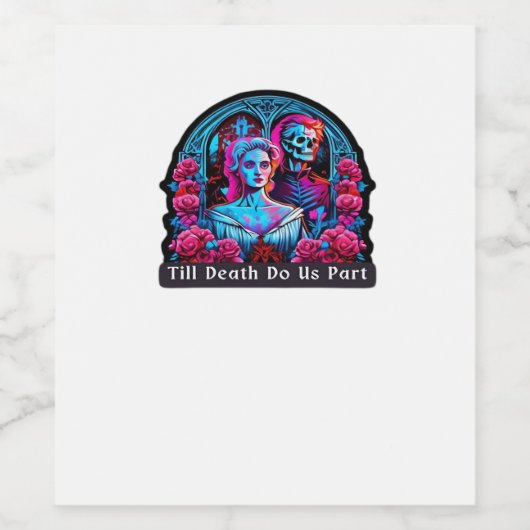 Bis zum Tod tun wir Teil Classic - Faultier & Seel Weinetikett (Einzelnes Label)