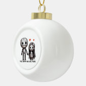 Bis zum Tod tun wir Teil Classic - Funny Wedding Q Keramik Kugel-Ornament (Rechts)
