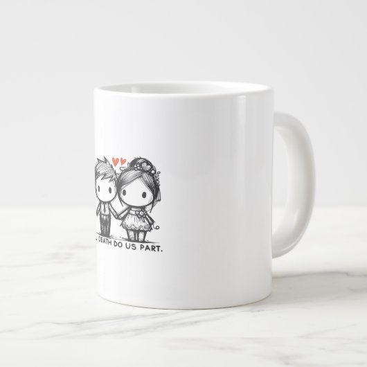 Bis zum Tod tun wir Teil Classic - gotische Romanc Jumbo-Tasse (Vorderseite Rechts)