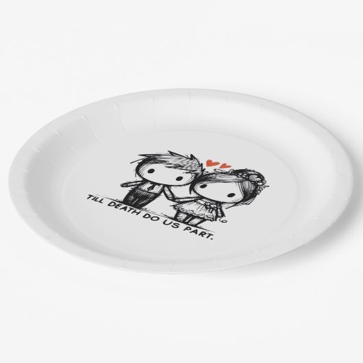 Bis zum Tod tun wir Teil Classic - gotische Romanc Pappteller (Schrägansicht)