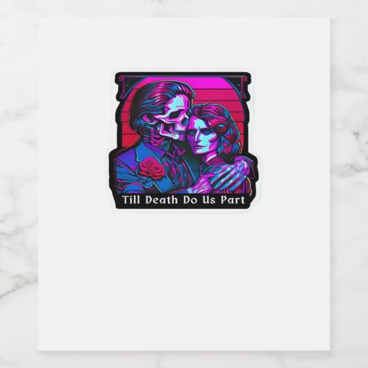 Bis zum Tod tun wir Teil Classic - Grim Sensenmann Weinetikett (Einzelnes Label)